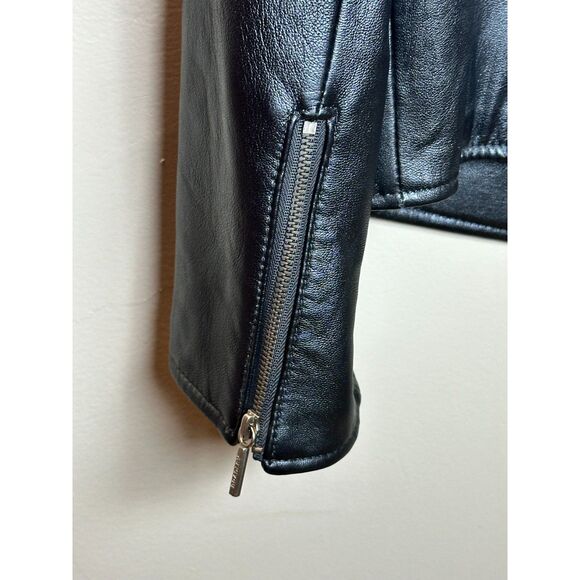 Bradley Bayou Women's Size M Black Genuine Leather Jacket Snap Closures EUC - Picture 4 of 8